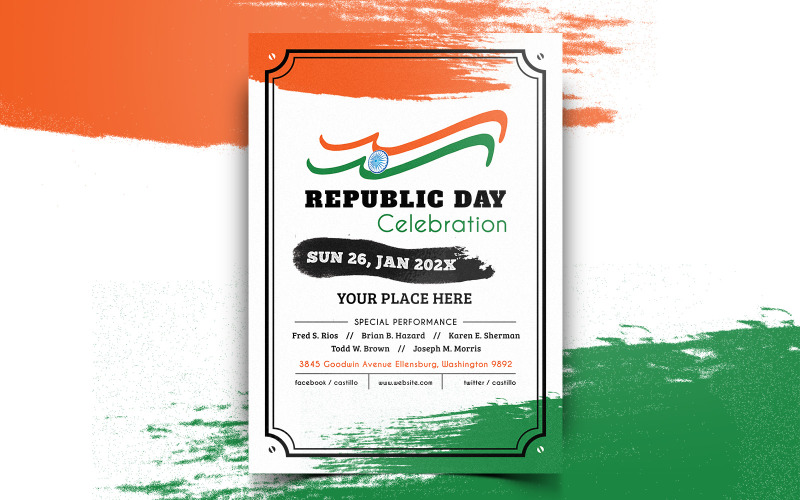 Indian Republic Day Flyer Social Media Template