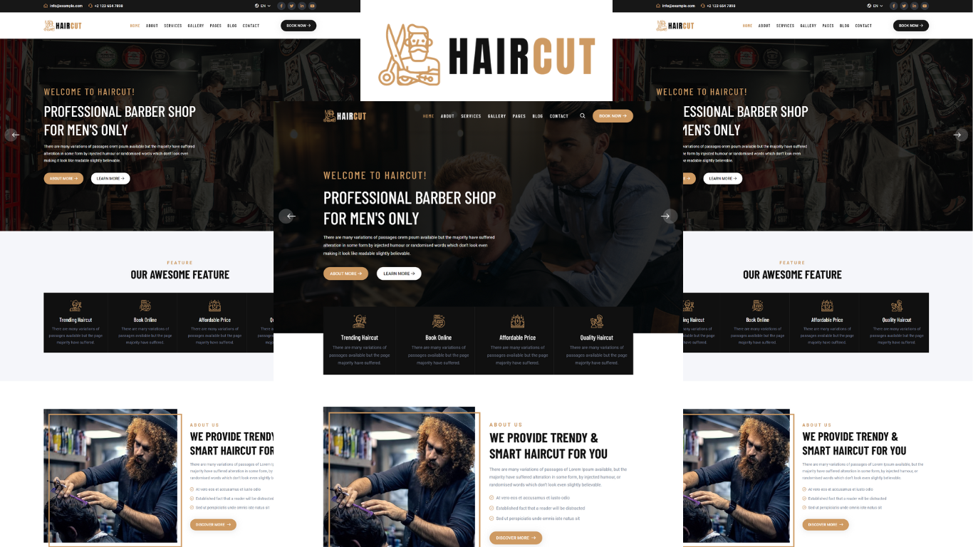 Haircut - Barber And Hair Salon HTML5 Template