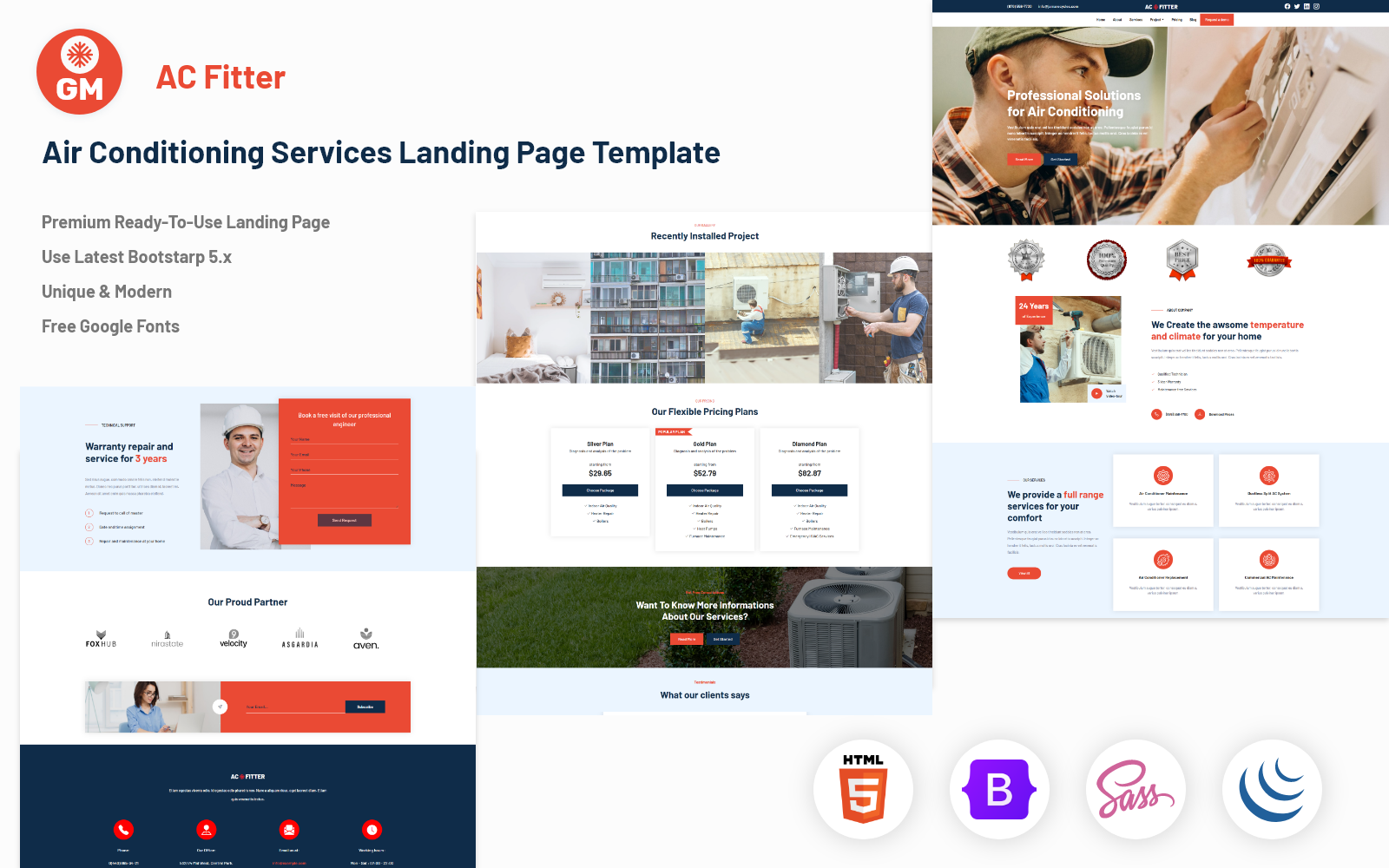 AC Fitter - Air Conditioning Services Landing Page Template