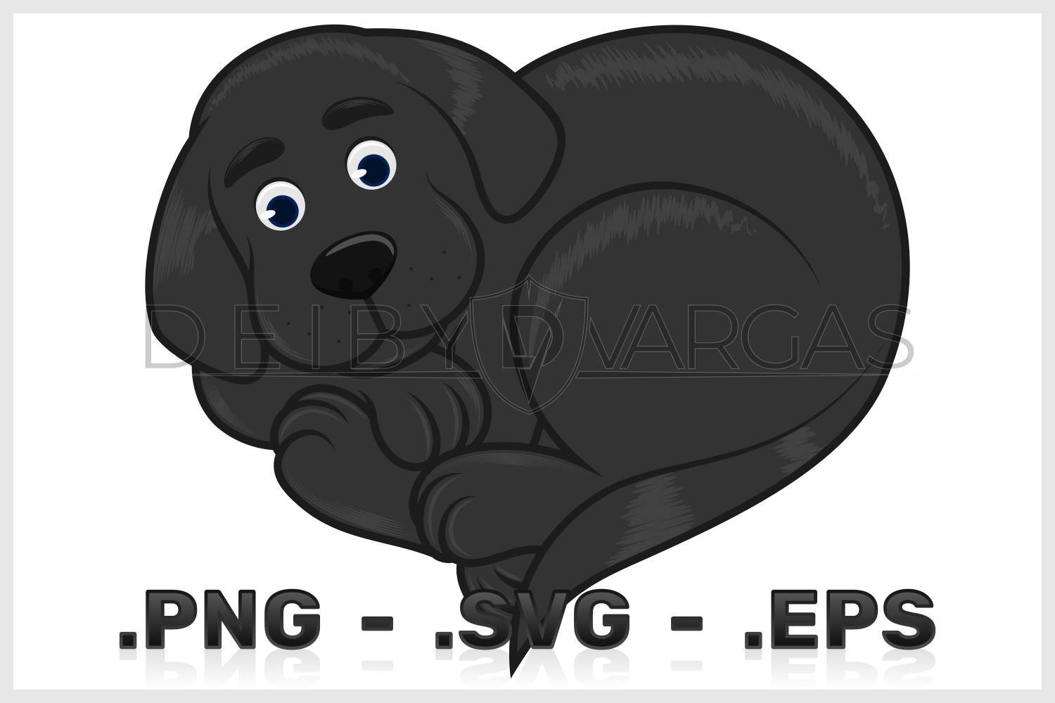 Heart Shaped Puppy Vector Design