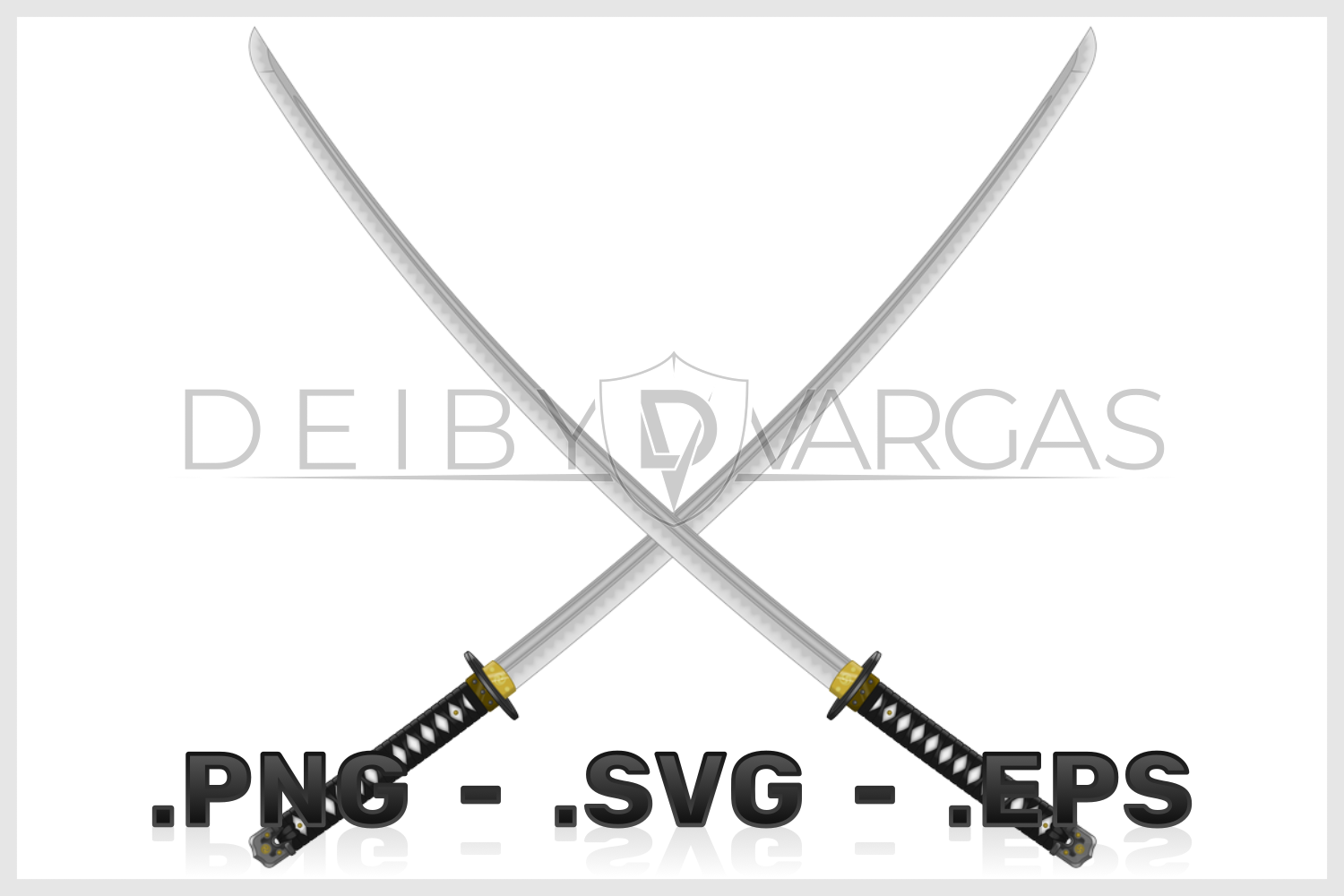 Samurai Katana Swords Vector Design