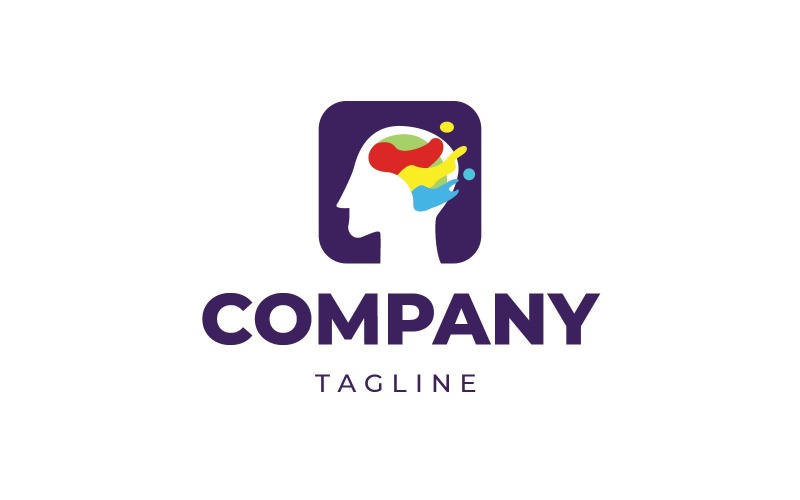 Creative Mind Colorful Brain Logo Template