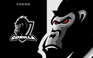 Gorilla Head Mascot Logo Template