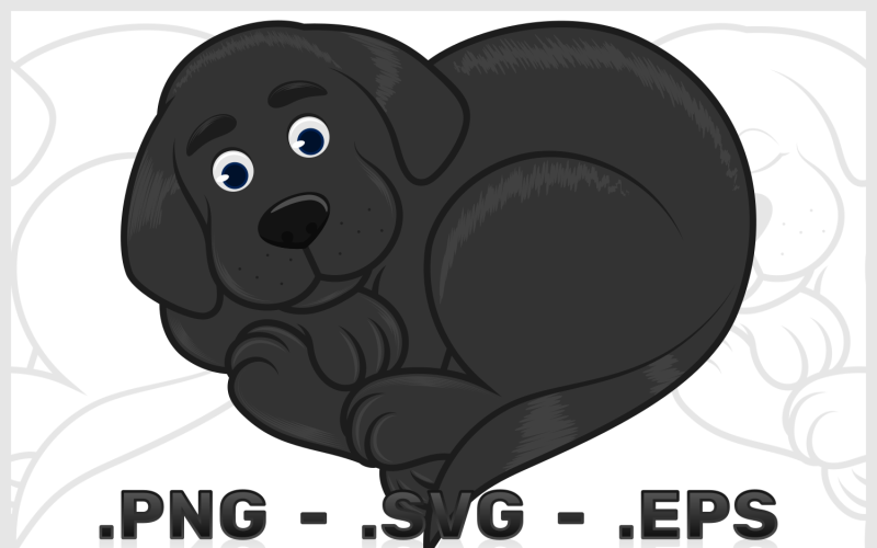 Heart Shaped Puppy Vector Design Vector Graphic
