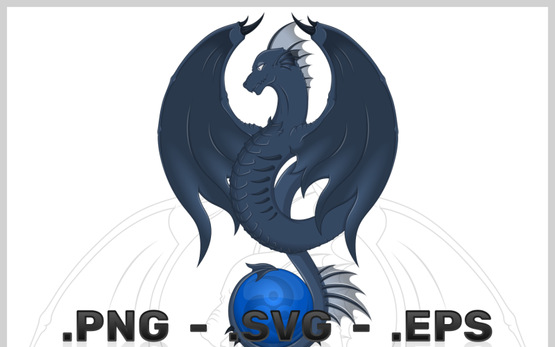 Winged Dragon Vector Design Vector Graphic