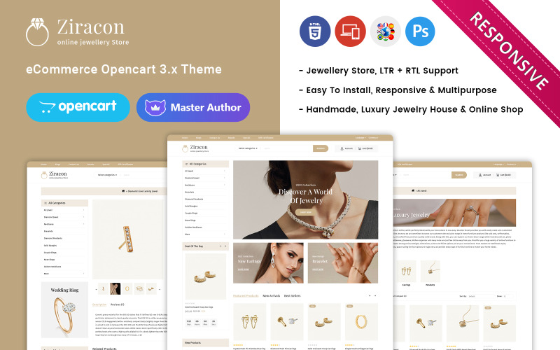 Ziracon - Jewellery And Accessories OpenCart Theme OpenCart Template