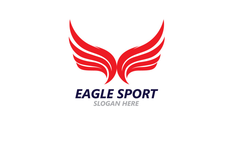 Eagle Sport Wing Logo And Symbol V2 Logo Template