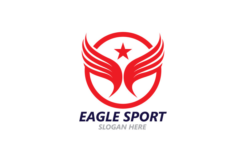 Eagle Sport Wing Logo And Symbol V3 Logo Template