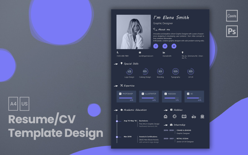 Resume/CV Template Design Resume Template