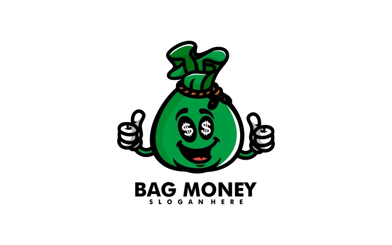 Bag Money Mascot Cartoon Logo Logo Template