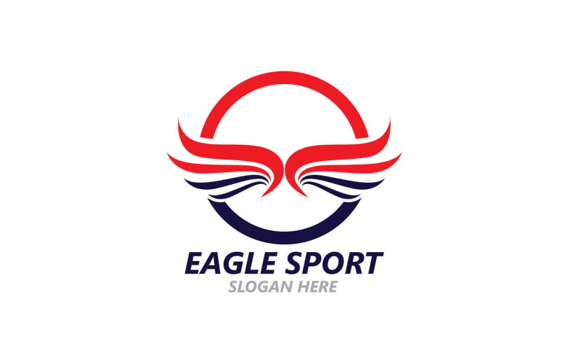 Eagle Sport Wing Logo And Symbol V14 Logo Template