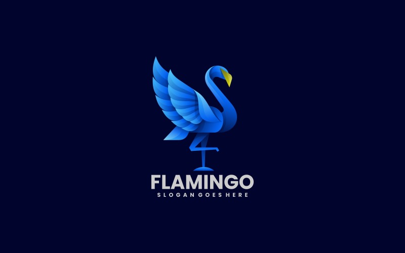 Flamingo Gradient Color Logo Design Logo Template