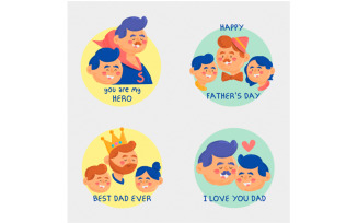 Free Father's Day Badges Illustration