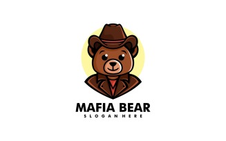 Mafia Bear Simple Mascot Logo
