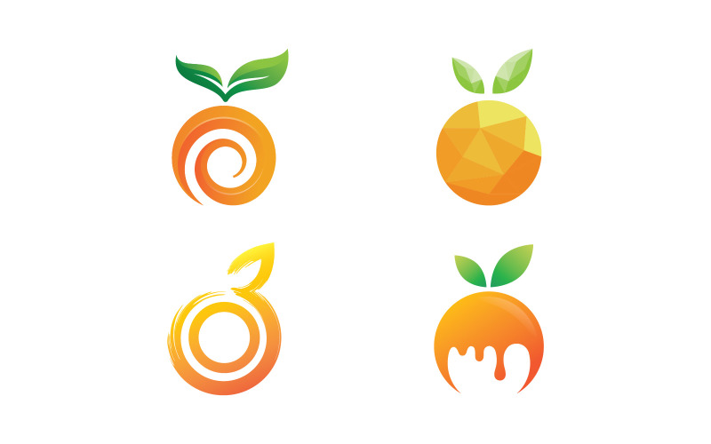 Orange Fresh Fruit Logo Vector Symbol V9 Logo Template