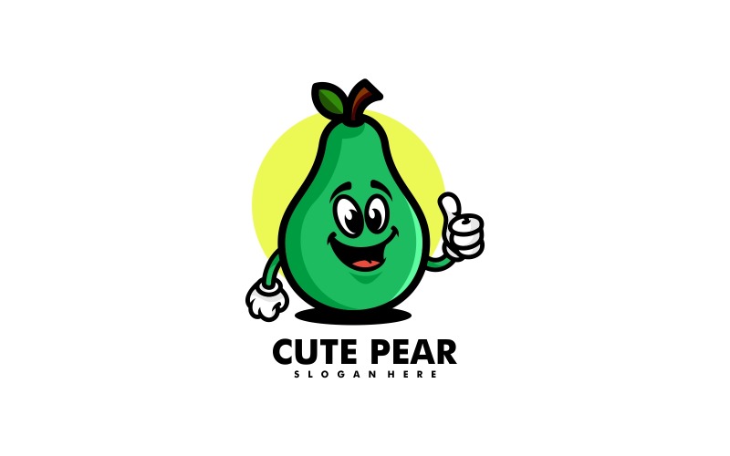 Pear Mascot Cartoon Logo Style Logo Template