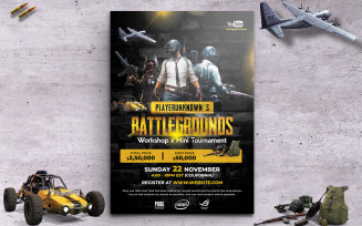 Pubg Game Tournament Flyer Print and Social Media Template