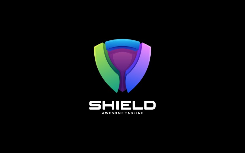Shield Gradient Colorful Logo Design Logo Template
