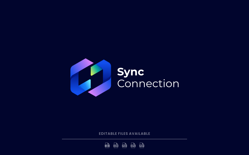 Sync Connection Gradient Logo Logo Template