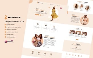 Wonderworld - Fashion, Clothes and Modeling Elementor Template Kit