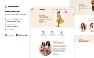 Wonderworld – Fashion, Clothes and Modeling WordPress Elementor Template Kit