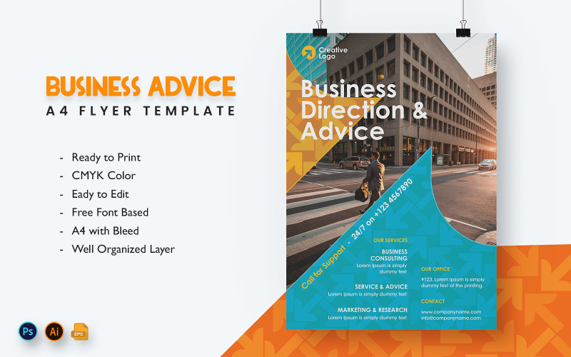 Business Advice Flyer Print and Social Media Template