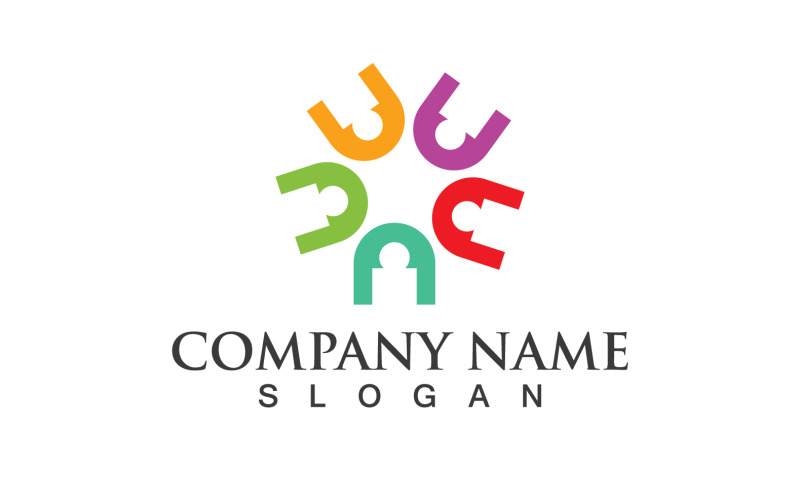 People Group Team Community Logo V2 Logo Template
