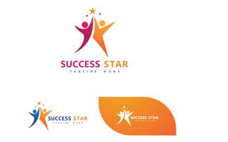 People Success Star Logo Health Life V1