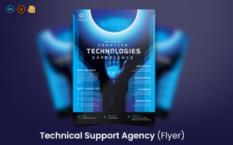 Technology Support Flyer Print and Social Media Template