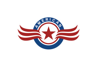 Wing And Star Anerican Logo And Symbol