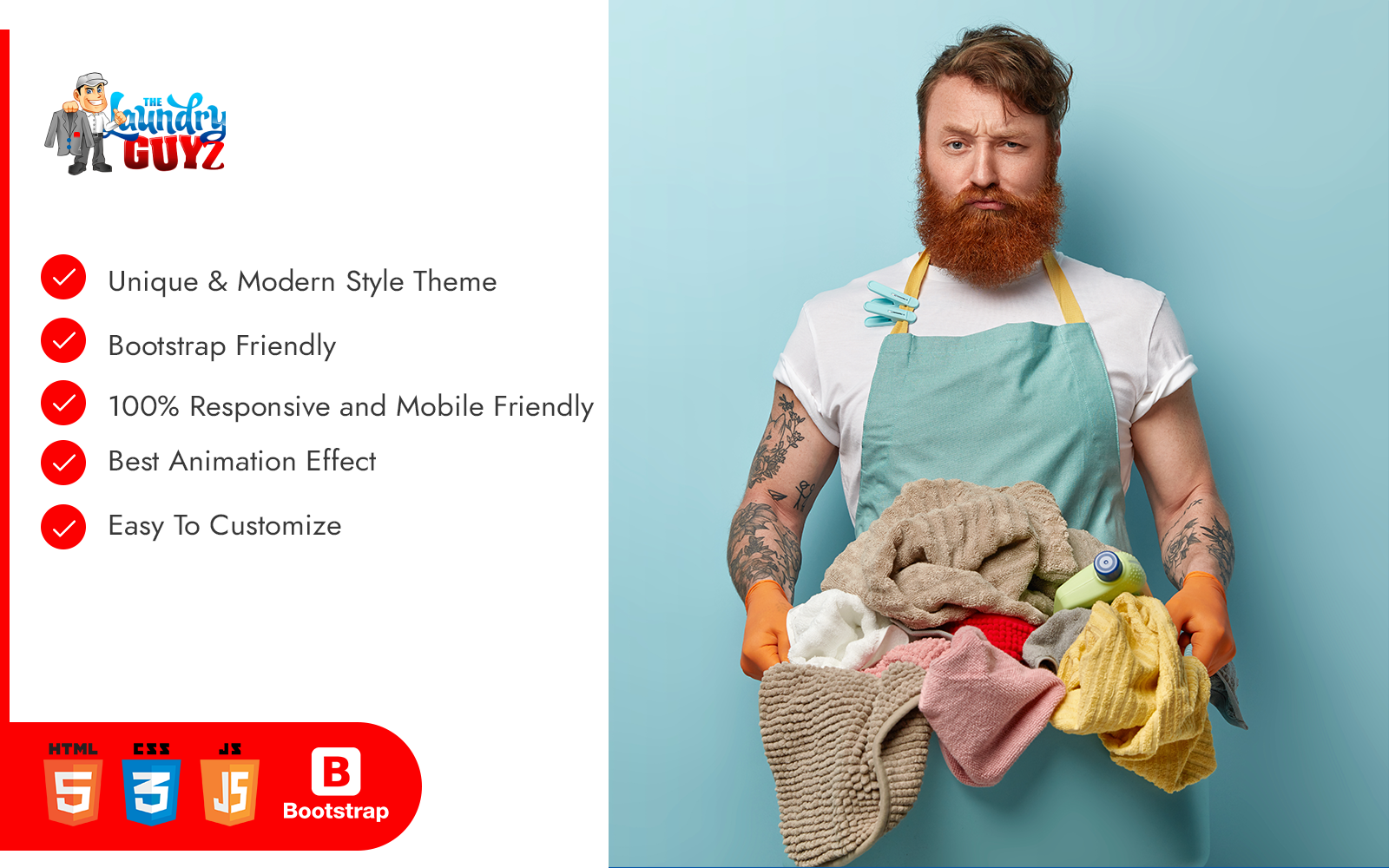 Laundry Guyz,  Dry Cleaning Services HTML Template