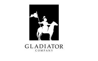 Gladiator And Horse Logo And Symbol V5