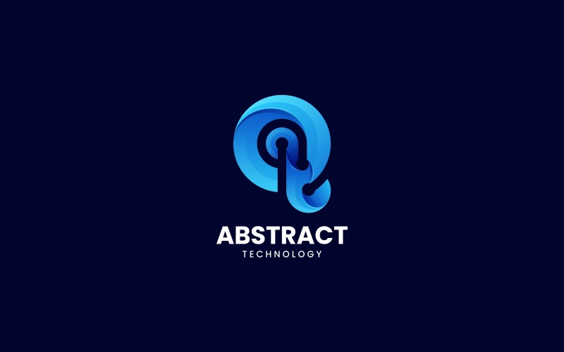 Abstract Tech Color Gradient Logo Logo Template