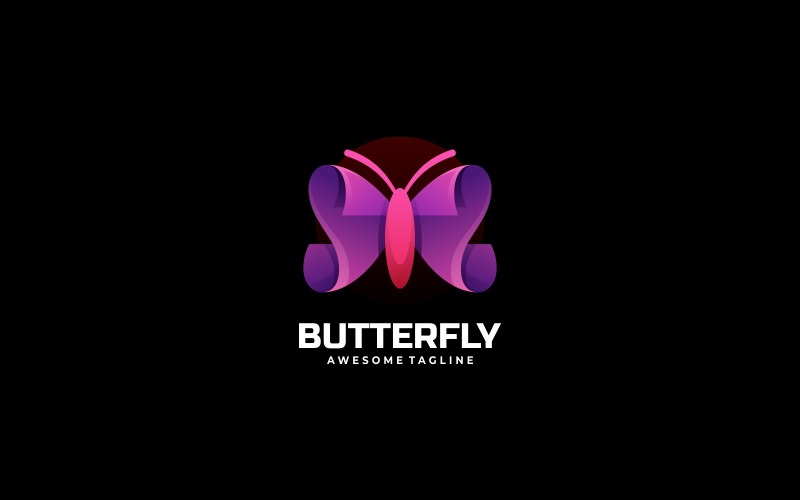 Beauty Butterfly Gradient Logo Logo Template