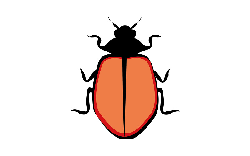 Black Bug Illustration Vector Vector Graphic