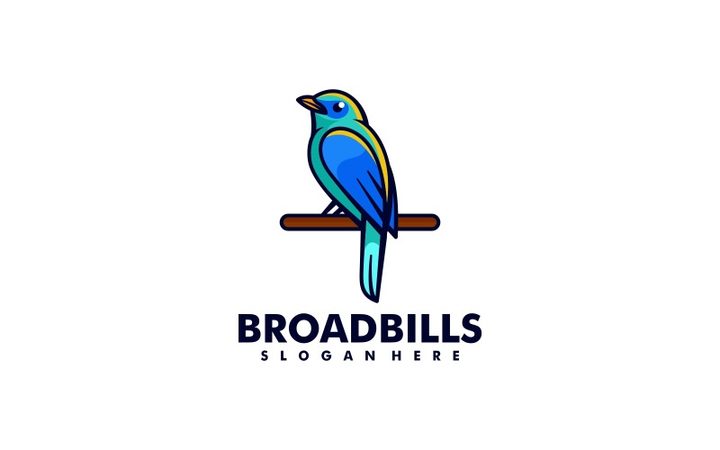Broadbills Simple Mascot Logo Logo Template