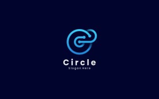 Circle Line Art Gradient Logo Style
