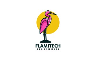Flamingo Simple Mascot Logo Template