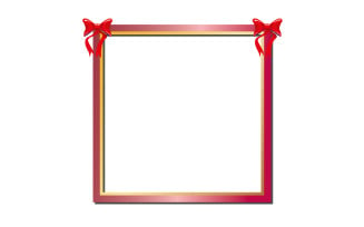 Gold and Red Style Photo Frame Vector