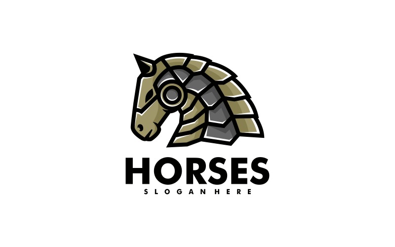 Horses Simple Mascot Logo Logo Template