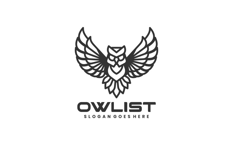 Owl Bird Line Art Logo Style Logo Template