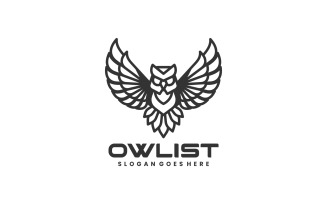 Owl Bird Line Art Logo Style