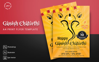 Ganesh Chaturthi Flyer Print and Social Media Template