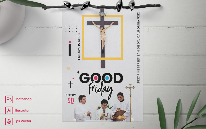 Good Friday Flyer Print and Social Media Template
