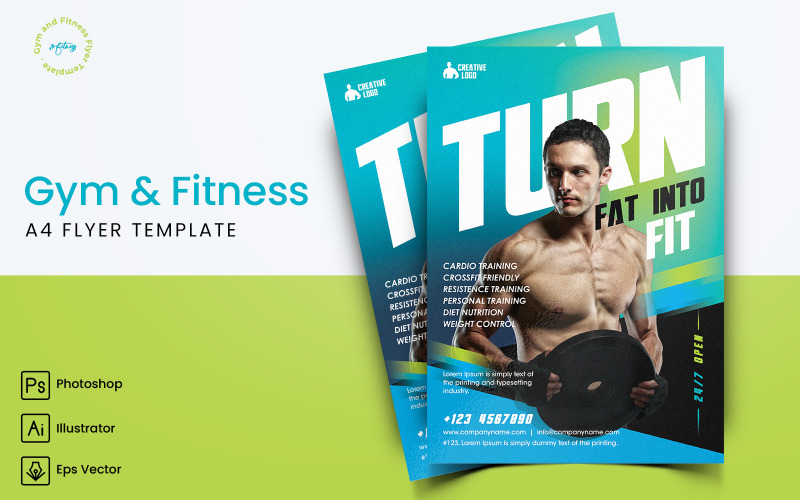 Gym and Fitness Flyer Print and Social Media Template-05