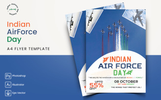 Indian Air Force Day Flyer Print and Social Media Template