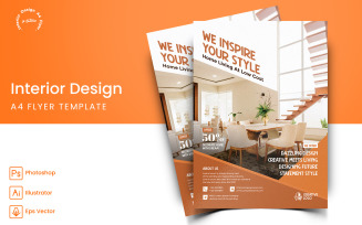 Interior Design Flyer Print and Social Media Template