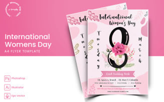 International Womens Day Flyer Print and Social Media Template