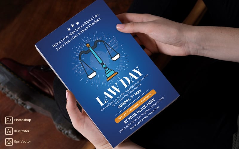 Law Day Flyer Print and Social Media Template