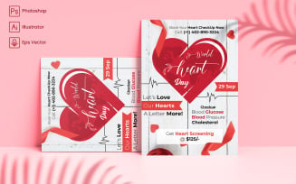 World Heart Day Flyer Print and Social Media Template